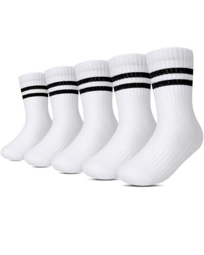 Kyopp 5 Paar Socken Kinder Jungen und Mädchen Knöchelsocken Atmungsaktiv Sneaker Gestreift Crew Socks Kyopp 5 Paar Socken Kinder Jungen und Mädchen Knöchelsocken Atmungsaktiv Sneaker Gestreift Crew Socks von Kyopp