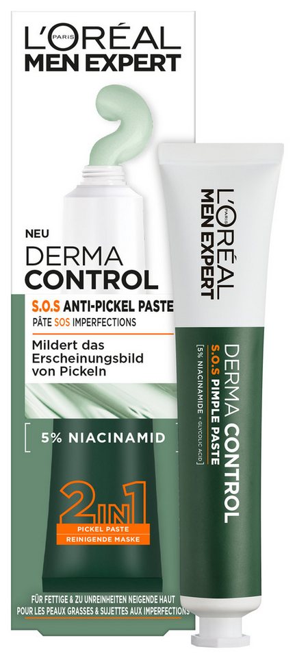 L'ORÉAL PARIS MEN EXPERT Pflegestift L'Oréal Men Expert Derma Control S.O.S. 2in1 Anti-Pickel Paste, Mit Niacinamid und Glykosäure, reduziert Pickelgröße und beugt vor. L'ORÉAL PARIS MEN EXPERT Pflegestift L'Oréal Men Expert Derma Control S.O.S. 2in1 Anti-Pickel Paste, Mit Niacinamid und Glykosäure, reduziert Pickelgröße und beugt vor. von L'ORÉAL PARIS MEN EXPERT