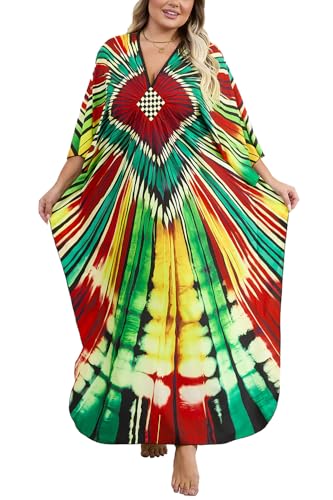 L-Peach Damen Kimono Langes Nachthemd Übergröße Freizeitkleidung Strandkleid Decke Kleid Sarong, D, Grün, Rot, onesize L-Peach Damen Kimono Langes Nachthemd Übergröße Freizeitkleidung Strandkleid Decke Kleid Sarong, D, Grün, Rot, onesize von L-Peach