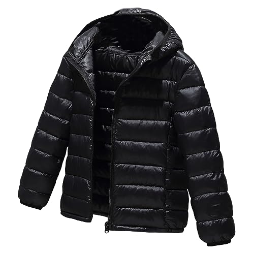 L SERVER Daunenjacke Kinder Jungen mit Kapuze Winddichter Warmer Parka Mädchen Stylische Leichte Winterjacke Sportliche Steppjacke Wintermantel, Schwarz, 146 L SERVER Daunenjacke Kinder Jungen mit Kapuze Winddichter Warmer Parka Mädchen Stylische Leichte Winterjacke Sportliche Steppjacke Wintermantel, Schwarz, 146 von L SERVER