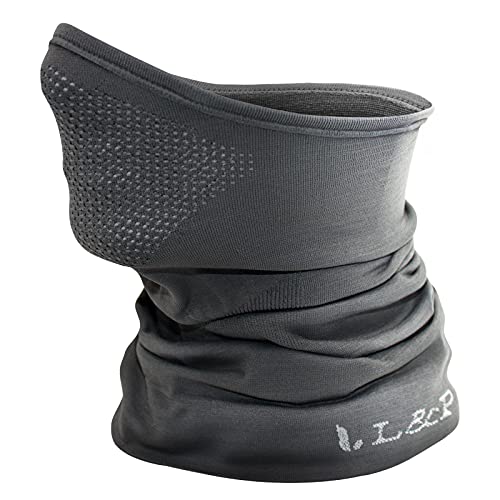 L&P Halbe Sturmhaube - Atmungsaktive Sturmmaske für Sport & Outdoor Motorrad Sturmhaube Ski Maske Laufmaske Balaclava Fahrrad Mundschutz Windmaske Funktionstuch Schlauchtuch Herren & Damen (M-L, Grau) von L&P