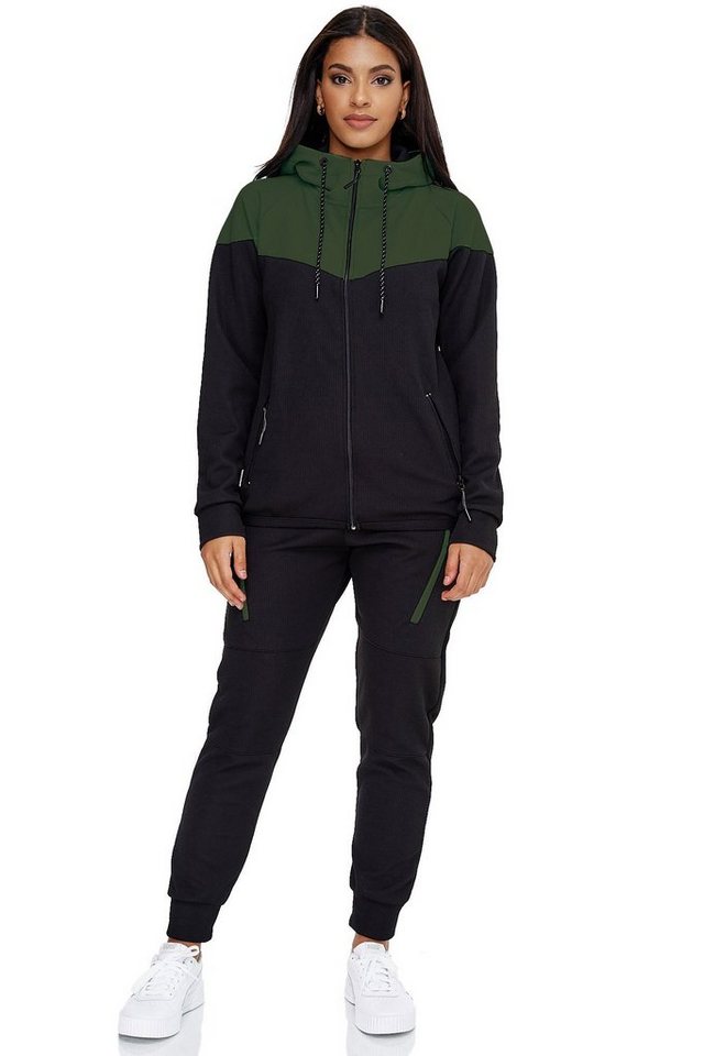 L.gonline Freizeitanzug Damen Jogging-ANZUG, Freizeitanzug, Sporthose und Kapuzenjacke, 984 (Kapuzenjacke mit Reißverschluss, Hose, 2-tlg), Fitness Freizeit Casual von L.gonline