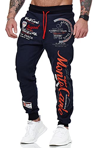 L.gonline Herren Jogginghose lang | Monte Carlo 592 | Schwarz/Rot | XXL von L.gonline