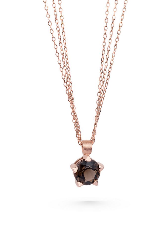 LA LARIS Kette mit Anhänger LUMINARY SMOKY QUARTZ, 925 Sterling Silber mit Rauchquarz von LA LARIS