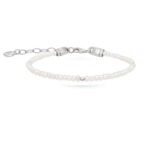 LA LARIS Perlenarmband YVAINE, 925 Sterling Silber mit Süßwasserzuchtperlen (weiss-silber) von LA LARIS