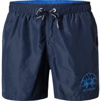 LA MARTINA Herren Badeshorts blau Mikrofaser unifarben von LA MARTINA