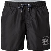 LA MARTINA Herren Badeshorts schwarz Mikrofaser unifarben von LA MARTINA