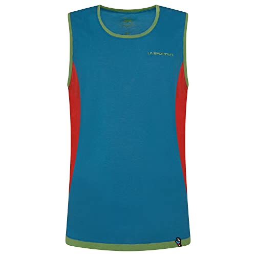 LA SPORTIVA M Crimp Tank Blau - Leichtes weiches Herren Tank-Top, Größe M - Farbe Space Blue - Saffron von LA SPORTIVA