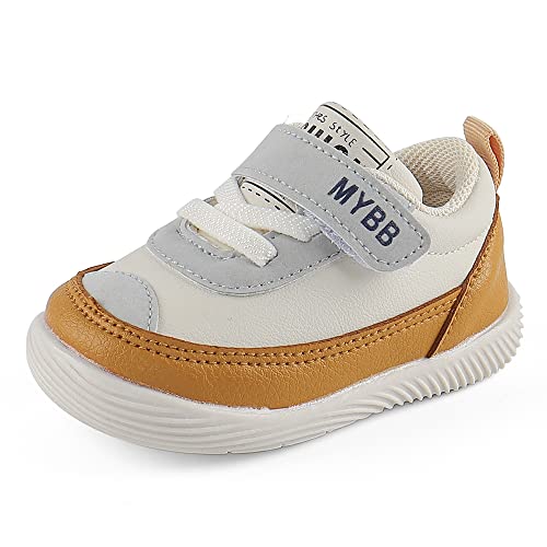 LACOFIA Baby Lauflernschuhe Mädchen Jungen Krabbelschuhe Baby Erste Sneaker mit rutschfeste Gummisohle Gelb 18(Etikett 16) von LACOFIA