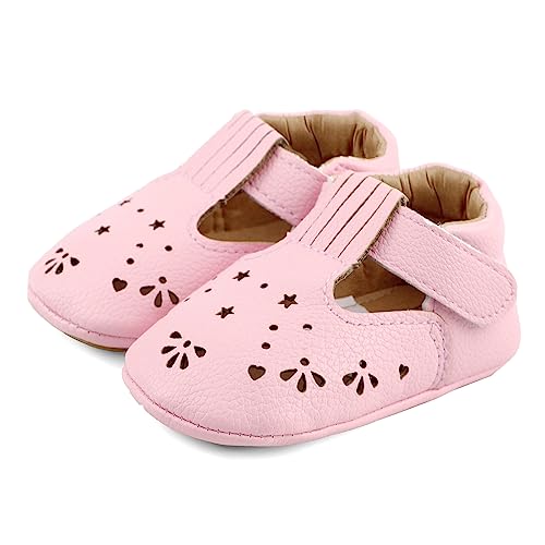 LACOFIA Baby Mädchen Ballerinas Kleinkind rutschfeste Lauflernschuhe Rosa 6-12 Monate von LACOFIA