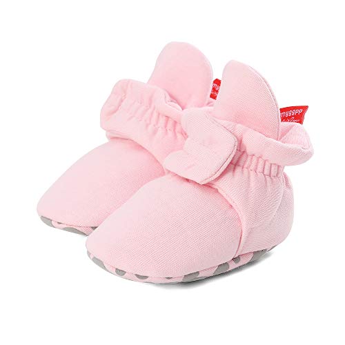 LACOFIA Baby Mädchen Winter Krabbelschuhe Baby rutschfest Weiche Sohle Slipper Stiefel Rosa 12-18 Monate von LACOFIA