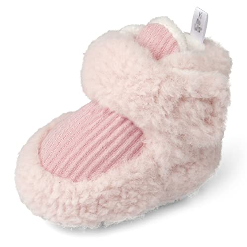 LACOFIA Baby Mädchen Winterschuhe Warme Krabbelschuhe rutschfest Weiche Sohle Baby Winterstiefel Rosa 12-18 Monate von LACOFIA