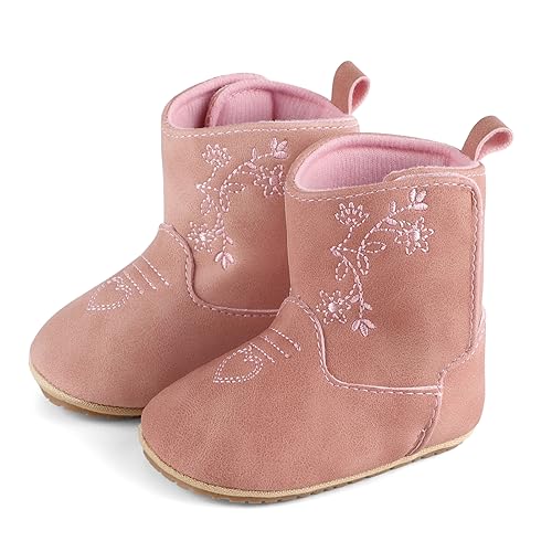 LACOFIA Baby Mädchen Winterstiefel rutschfeste Baby Winter Lauflernschuhe Gummistiefel Rosa 12-18 Monate von LACOFIA