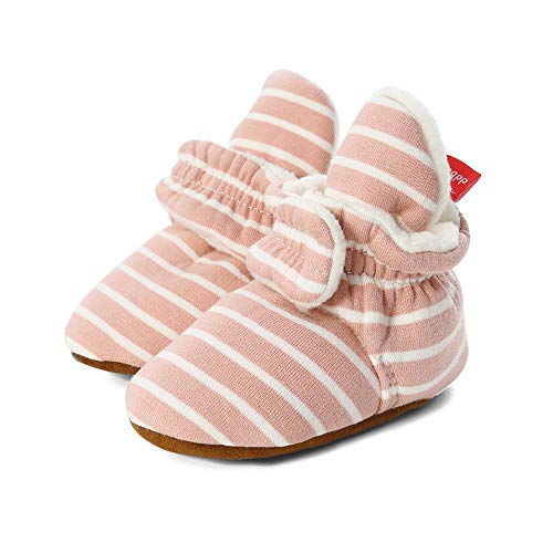 LACOFIA Baby Mädchen rutschfest Weiche Sohle Slipper Stiefel Baby Winter Krabbelschuhe Rosa 6-12 Monate von LACOFIA