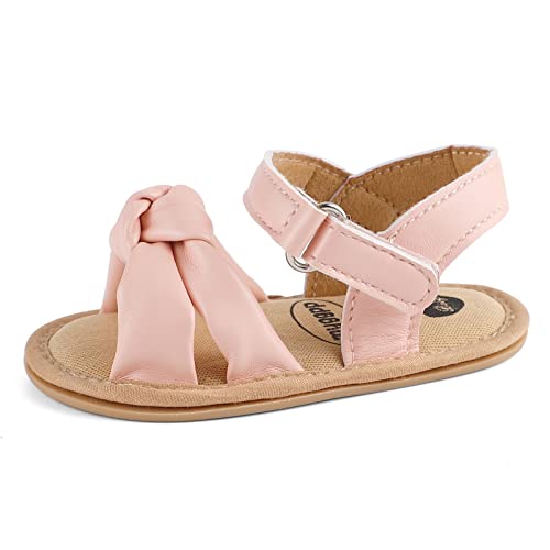 LACOFIA Baby Sandalen Mädchen Sommer Krabbelschuhe rutschfest Baby Erste Lauflernschuhe Rosa 12-18 Monate von LACOFIA