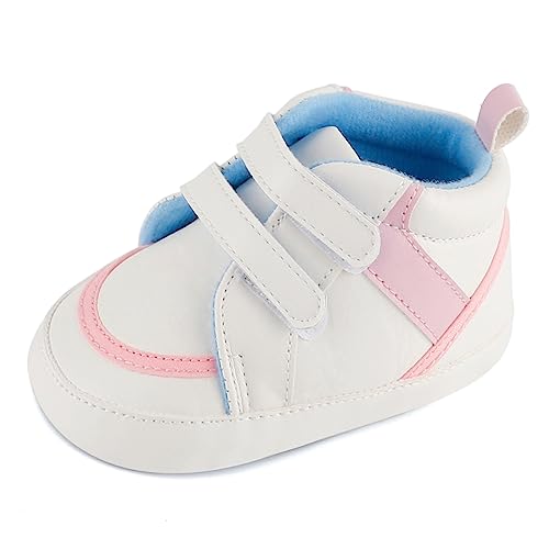 LACOFIA Babyschuhe Mädchen rutschfest Lauflernschuhe Krabbelschuhe Rosa 3-6 Monate von LACOFIA