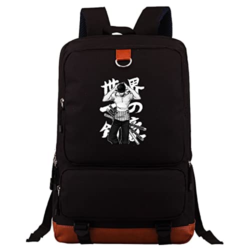 LAEIA Rucksack|Backpack|DaypackAnime One Piece Black Oxford Tuch Jugend Student Schultasche Reisetasche mit großem Fassungsvermögen Herren- und Damenrucksack von LAEIA