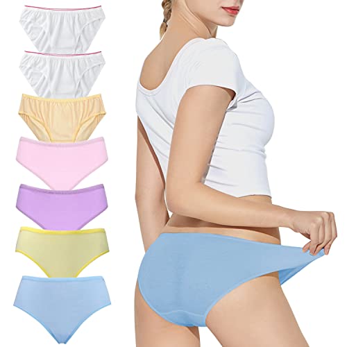 LAEMILIA 7pcs Einwegslips Damen Baumwolle Einwegunterhosen niedrige elastische Taille Einmal Unterwäschen für Krankenhaus Mutterschaft Menstruation Reise Spa 2XL Mehrfarbig von LAEMILIA