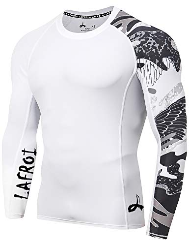 LAFROI Herren Langarm UPF 50+ Kompressionsshirt Rash Guard-CLYYB (Asymmetric Trace,SM) von LAFROI