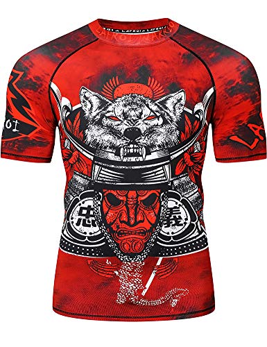 LAFROI Herren Kurzarm Kompressionsshirt UPF 50+ Rash Guard-CLY08D (Warrior,SM) von LAFROI