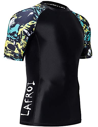 LAFROI Herren Kurzarm UPF 50+ Kompressionsshirt Rash Guard-CLY02D (Fierce,SM) von LAFROI