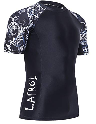 LAFROI Herren Kurzarm UPF 50+ Kompressionsshirt Rash Guard-CLY02D (Vital,LG) von LAFROI