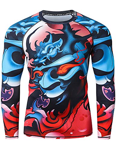 LAFROI Herren Langarm UPF 50+ Kompressionsshirt Rash Guard-CLY08C (Vengeance,XL) von LAFROI