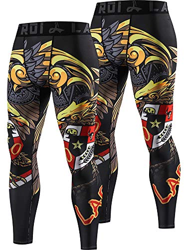 LAFROI Herren Schnelltrocknende Kompressions-Leggings-YSK08 (Royal x2,XL) von LAFROI