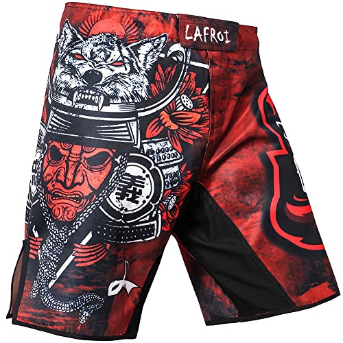 LAFROI Herren MMA Cross-Training Box Shorts Trunks Fight Wear mit Kordelzug und Tasche (Warrior,XL) von LAFROI