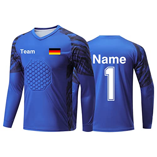 LAIFU Benutzerdefiniert Torwart Trikots für Erwachsene/Kinder Personalisiertes Torwarttrikot Set mit Name Team Logo von LAIFU