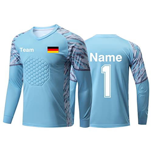 LAIFU Benutzerdefiniert Torwart Trikots für Erwachsene/Kinder Personalisiertes Torwarttrikot Set mit Name Team Logo von LAIFU