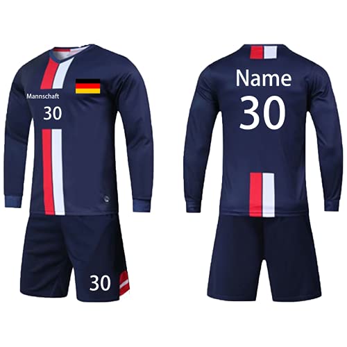 LAIFU Fußball Trikot Kinder Erwachsene Benutzerdefinierte Fussball Trikot T-Shirt Shorts 2 teiliges Set - Benutzerdefiniert Beliebiger Name Nummer Team Logo Trikot Personalisiert von LAIFU