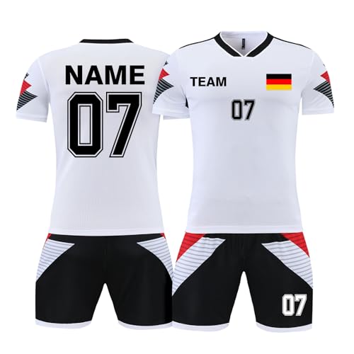 LAIFU Maßgeschneidertes Fußball Trikot für Junge Mädchen Personalisiertes Fußbal Trikot für Kinder und Erwachsene Fußball Trikot Set mit Eigenem Namen von LAIFU