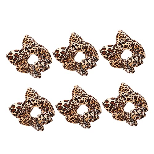 LALAFINA 6st Leoparden-haargummi Leopardenhaarring Scrunchie-haargummis Krauses Haarseil Haarbänder Für Damenhaar Haargummis Für Frauen Haarschmuck Haarband Mädchen Fräulein Stoff Gummiband von LALAFINA