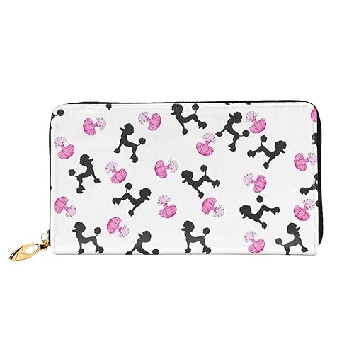 LAMAME Dackel Gedruckt Große Reise Brieftasche Männer Frauen Reißverschluss Clutch Kartenhalter, Parfümflasche und Pudel für Mädchen, Rosa, Einheitsgröße von LAMAME