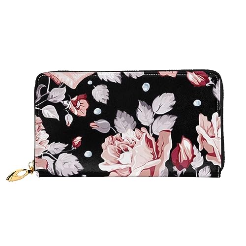 LAMAME Kleine Jungen und Mädchen in Feuerwehrleuten bedruckte große Reise-Geldbörse Männer Frauen Reißverschluss Clutch Kartenhalter, rosa blume, Einheitsgröße von LAMAME