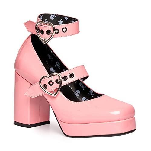 LAMODA Damen Chrome Heart Court Shoe, Pink Patent, 36 EU von LAMODA