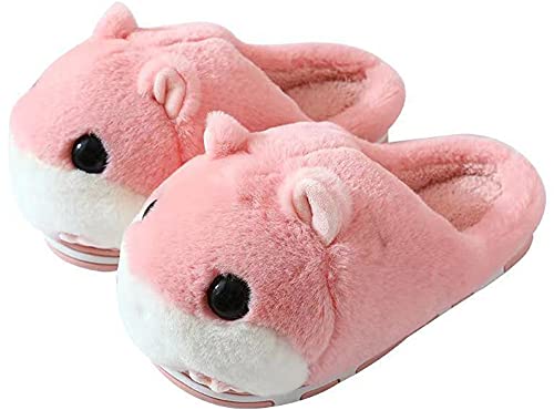 LANFIRE Groß Kinder und Erwachsene Baumwolle Hausschuhe Hamster Hausschuhe Plüsch Hausschuhe Tier Hausschuhe Damen Schuhe Baumwollschuhe (39/40, Pink, numeric_39) von LANFIRE