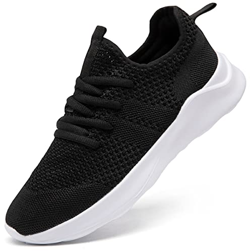 LANGFEUU Damen Turnschuhe Sneaker Schuhe Damen Sportschuhe Laufschuhe Tennisschuhe Outdoor Running Damen Walkingschuhe Straßenlaufschuhe rutschfest Atmungsaktiv Leichtgewichts Schwarz Weiß 37 von LANGFEUU