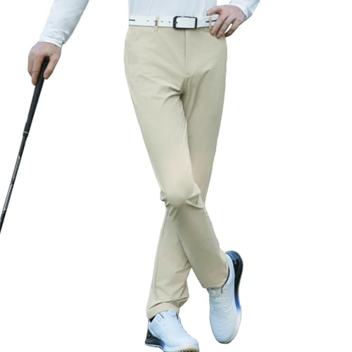 LANGWEI Khaki,XL,Herren Golf Joggers Hose Stretch Leichte Klassische Passform Anzughose Lässige Arbeitshose LANGWEI Khaki,XL,Herren Golf Joggers Hose Stretch Leichte Klassische Passform Anzughose Lässige Arbeitshose von LANGWEI