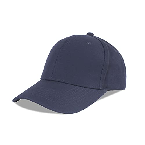 LANGZHEN Baumwolle Outdoor Kleinkind Mädchen Jungen Plain Baseball Cap Baby Infant Strukturierte Verstellbare Hut für Kinder Sonnenhut (M-Navy) von LANGZHEN