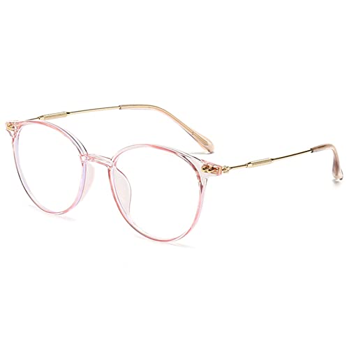 LANOMI Mode Lesebrille Blaulichtfilter Rund Damen Herren Computer Lesehilfe Sehhilfe UV400 Schutz Brille Anti Müdigkeit Oval Brillenfassung Klar rosa 1.5 von LANOMI