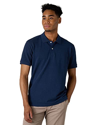 LAPASA Herren Pique Baumwoll Poloshirt Business Casual T-Shirt 1 Pack M19, Indigo Blau, XXXL von LAPASA