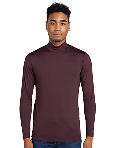 LAPASA Herren Stehkragen Thermounterhemd, Innenfleece Thermounterwäsche langarmliges Thermo Shirt Funktionsunterwäsche Oberteil (M123), Burgund (Wärmer), S von LAPASA