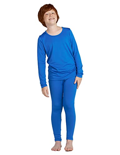 LAPASA Jungen Innenfleece Thermounterwäsche Set, Thermo Unterhemd + Hose Skiunterwäsche Funktionsunterwäsche Sets für Kinder 4-13 Jahre (Thermoflux B03), Blau, 5-6 Jahre von LAPASA