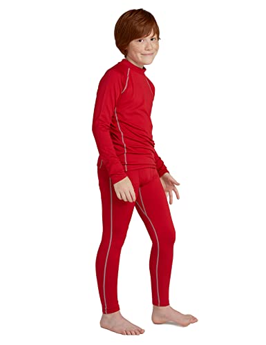 LAPASA Sport Thermounterwäsche Set für Jungen, atmungsaktive Thermo Unterwäsche Unterhemd und Unterhosen, Funktionsunterwäsche Sets für Kinder 4-13 Jahre (Thermoflux B21) von LAPASA