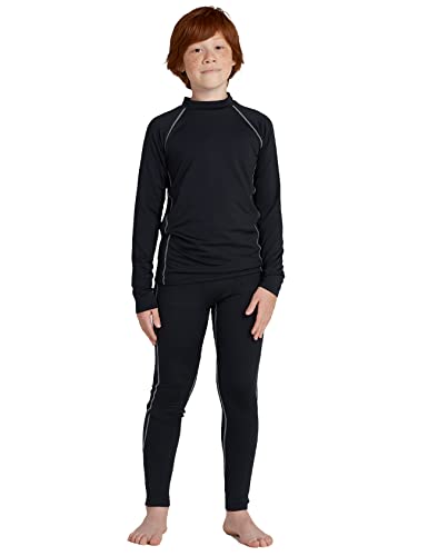 LAPASA Sport Thermounterwäsche Set für Jungen, atmungsaktive Thermo Unterwäsche Unterhemd und Unterhosen, Funktionsunterwäsche Sets für Kinder 4-13 Jahre (Thermoflux B21) von LAPASA