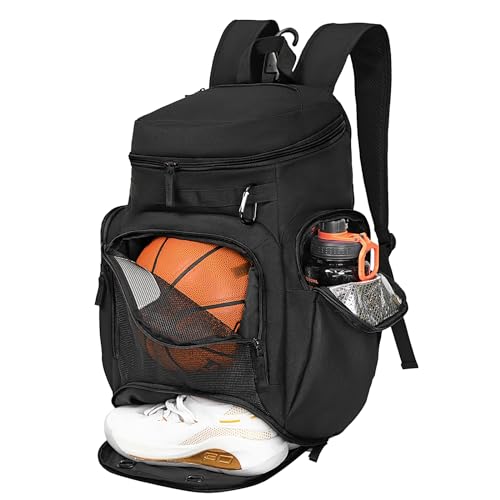 LARIPOP Basketball-Rucksack, große Sporttasche, Turnbeutel mit Ballfach und Schuhfach zur Aufbewahrung von Sportschuhen, Wasserflaschen, Laptops und täglichen Notwendigkeiten, weit verbreitet in von LARIPOP