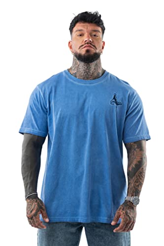 LAVENZO® - T Shirt für Herren mit kurzen Ärmeln, 100% Baumwolle - Freizeitkleidung für Jungen, T-Shirt, T-Shirt für besondere Größen, Geschenkidee Geburtstag, hellblau, Medium von LAVENZO