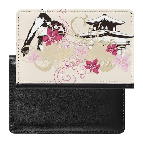 Reisepasshülle Etui Japanisches Mädchen Pu Leder Reisepasshülle Mit Kartenschlitz von LAZAT